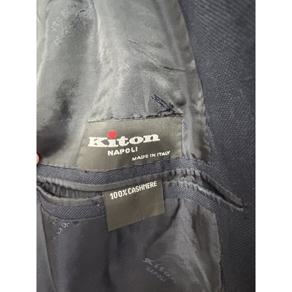Kiton Napoli 100% Cashmere Mens Blazer Sport Coat Size 52 Drop L7 Navy Blue - Picture 7 of 11